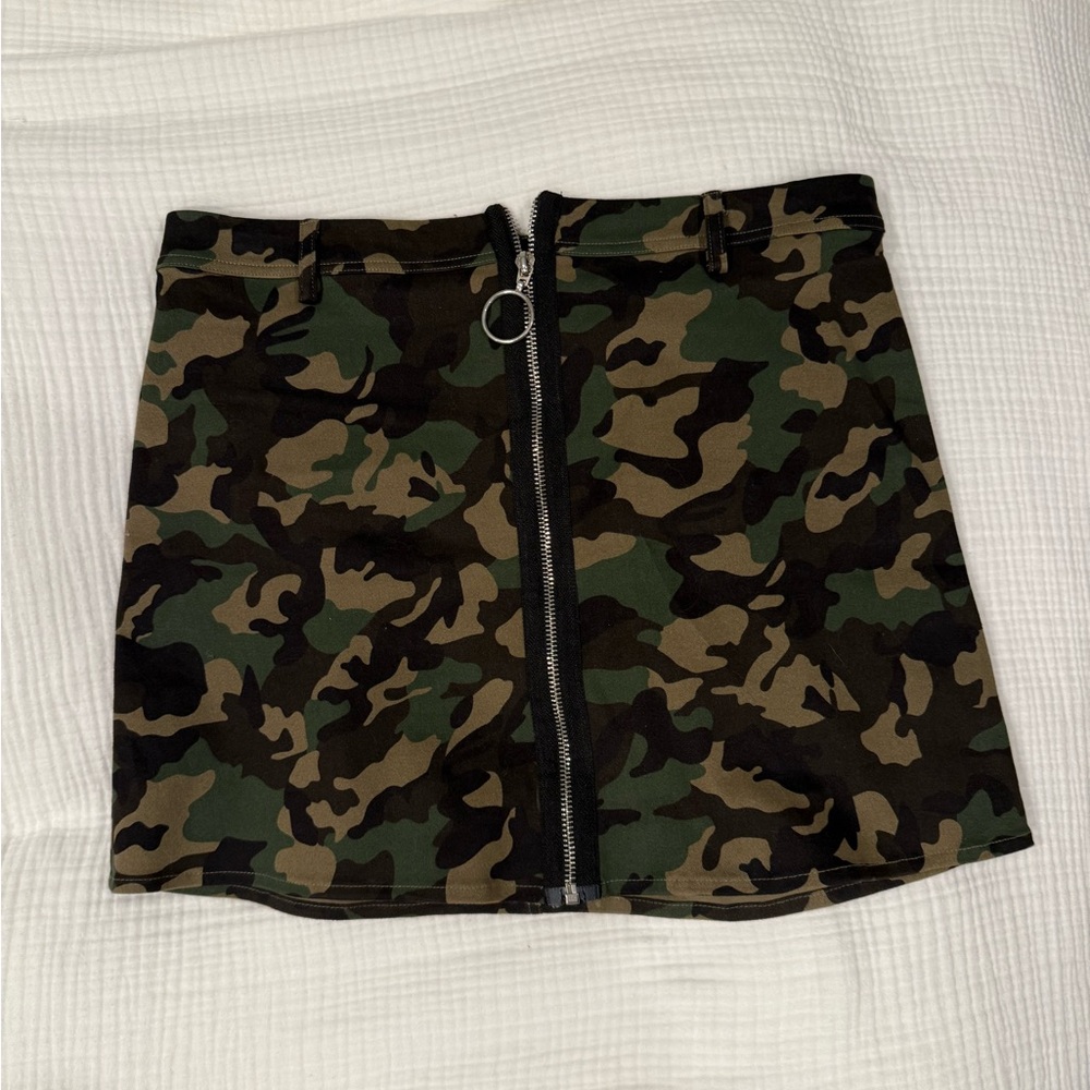 One Clothing Green Brown Mini Pencil Skirt Casual